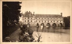 Ataque frontal de Castle De Chenonceaux Western de la POSTAL de la VENDIMIA