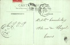 POSTAL Chenonceaux de la VENDIMIA el Pin bajo de la relevacion del castillo que adorna el ataque frontal del castillo en el pasado