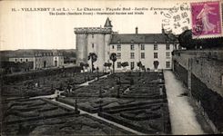 CPA Villandry Le Chateau Facade Sud Jardin d Ornement eet ecuries