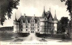 POSTAL Azay de la VENDIMIA la cortina el castillo el ataque frontal norteno