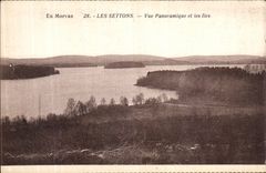 VINTAGE POSTCARD Morvan Settons Panoramic View and Islands