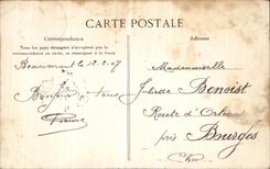 POSTAL Beaumont de la VENDIMIA en el ataque frontal de Oise de L iglesia y la escalera grande