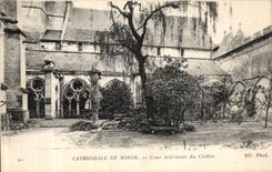 VINTAGE POSTCARD Boundary line the Cathedral interior Court of the cloister