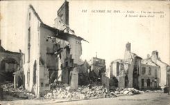 VINTAGE POSTCARD Senlis a Burnt Street Militaria