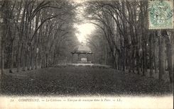 VINTAGE POSTCARD Compiegne the castle Kiosk of music in the Park