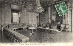 VINTAGE POSTCARD Compiegne Large Reception room of the Ladies D Honor