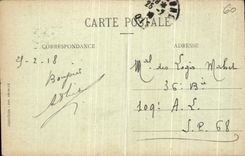 VINTAGE POSTCARD Compiegne the Boulevard of the Course and the Statue of Major Othenin Militaria