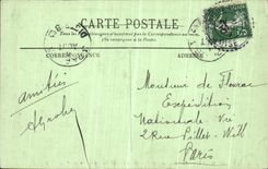 VINTAGE POSTCARD Compiegne Seen from under the Arbor and L Staircase of the Castle