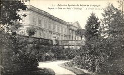 VINTAGE POSTCARD Palate of Compiegne Frontage Corner of the Park