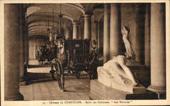 VINTAGE POSTCARD Castle of Compiegne Room of the Columns Cars