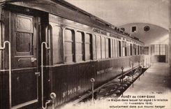 VINTAGE POSTCARD Foret Of Compiegne the Coach in which was individual has Armistice Militaria