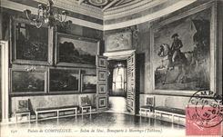 VINTAGE POSTCARD Palais of Compiegne Salon of Bonaparte Stucco has Marengo Napoleon