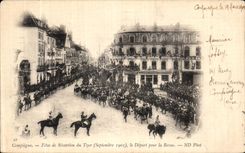 VINTAGE POSTCARD Compiegne Festivals of Reception of the Tsar September 1901 the departure for Rome Russia Nicolas II