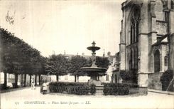 VINTAGE POSTCARD Compiegne Places Holy Jacques