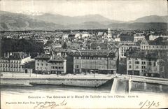 VINTAGE POSTCARD Grenoble View and Solid mass of Taillefer with Far L Obiou