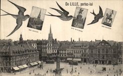 VINTAGE POSTCARD Lille Carry to Him Swallows