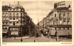 VINTAGE POSTCARD Lille National Street