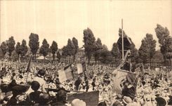 VINTAGE POSTCARD Lille Fiftieth anniversary of the international congers eucharistiquues Cardinal Liegart Offering of the pinks