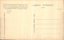 VINTAGE POSTCARD Lille Fiftieth anniversary of the international congers eucharistiquues Liegart Cardinal crowd massee on the dimensions furnace bridge