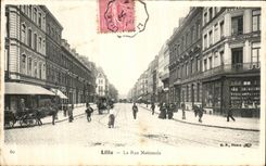 VINTAGE POSTCARD Lille the National Street