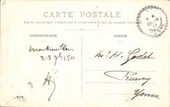 VINTAGE POSTCARD Interior Montreuillon of L Church