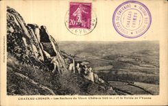 CPA Chateau Chinon Les Rochers du Vieux Chateau et la vallee de l Yonne 