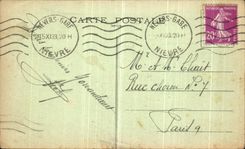 POSTAL de la VENDIMIA a la sonrisa de Morvan al consejo municipal el folklore de la firma