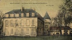 VINTAGE POSTCARD Neuvy the Loire the Rubber Castle and Factory chart toilee