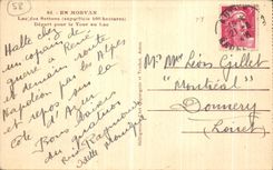 POSTAL de la VENDIMIA en el lago Morvan de la salida de Settons para la vuelta del lago