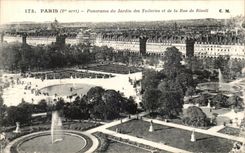 CPA Paris Panorama du Jardin des Tuileries et de la Rue de Rivoil