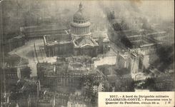 VINTAGE POSTCARD Edge of the Military Airship Scout has Tells Panorama Towards the District of the Pantheon Zeppelin