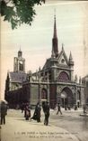 VINTAGE POSTCARD Paris Church Saint Laurent ogival Style