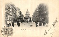 VINTAGE POSTCARD Street Souffiot the Pantheon