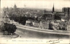 VINTAGE POSTCARD Paris Panorama of Paris towards Notre Dame