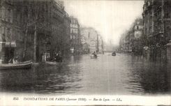 CPA Inondations De Paris Rue de Lyon Janvier 1910