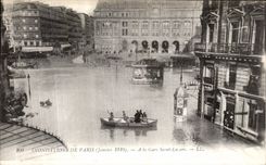 CPA Inondations de Paris Janvier 1910 A la gare de Saint Lazare