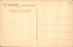 VINTAGE POSTCARD Paris While Strolling Palate and garden of Luxembourg