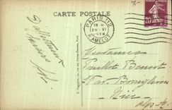 POSTAL Paris Panorma de la VENDIMIA en el Seine tomado hacia la torre Eiffel