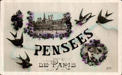 CPA Pensees De Paris Hirondelles Femme Hotel de ville