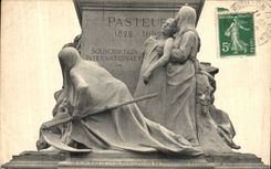 VINTAGE POSTCARD Paris high reliefs of the Pasteur monument