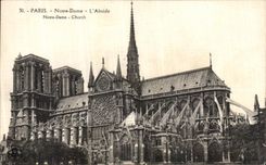 VINTAGE POSTCARD Paris Notre Dame L Notre Dame Apse