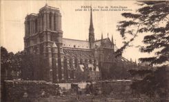 VINTAGE POSTCARD Paris Seen of Notre Dame Taken of L Church Julien Saint the Poor one