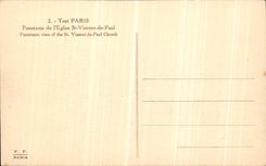 VINTAGE POSTCARD Paris Any Panorama of L Church St Vincent of Paul