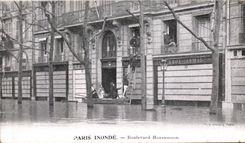 CPA Paris Inonde Boulevard Haussmann Publicite Lait d Appenzell