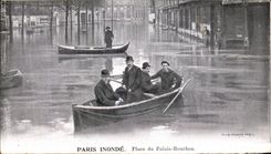 CPA Paris Inonde Place du Palais Bourbon Publicite Lait d Appenzell