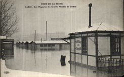 CPA Paris Crue De la Seine Les Magasine des Grands Moulins de Corbeil