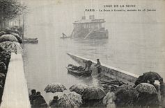 CPA Paris Crue De la Seine La seine a Grenelle Matinee du 23 janvier 1910