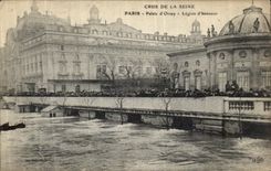 CPA Paris Crue De la Seine Palais d Orsay Legion d honneur