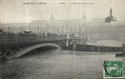CPA Paris Crue De la Seine Le Pont des Saints Peres