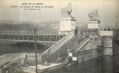 CPA Paris Crue De la Seine Les Chevaux Marly au Trocadero 27 janvier 1910